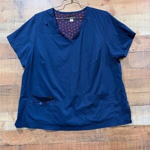 Koi Navy Blue Scrub Top Size 3XL